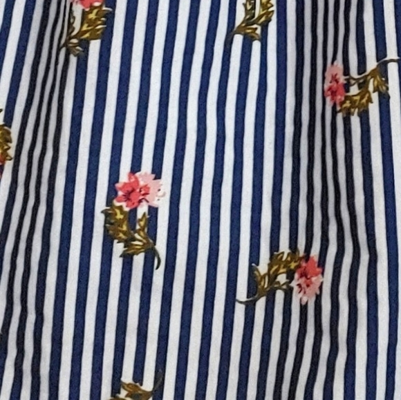 Navy pin stripe blush floral - Picture 2 of 2